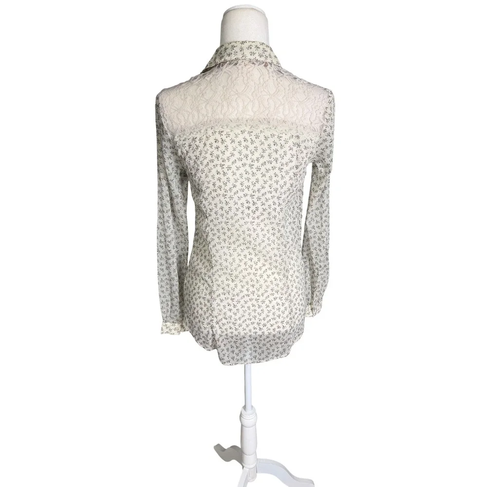 Free People Semi-Sheer Lace Panel Top –‎ XS